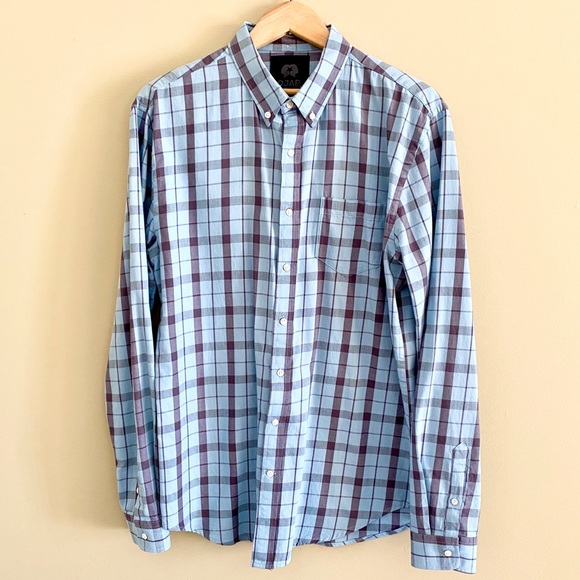 👔 Simons Blue Plaid Casual Shirt - Picture 2 of 2